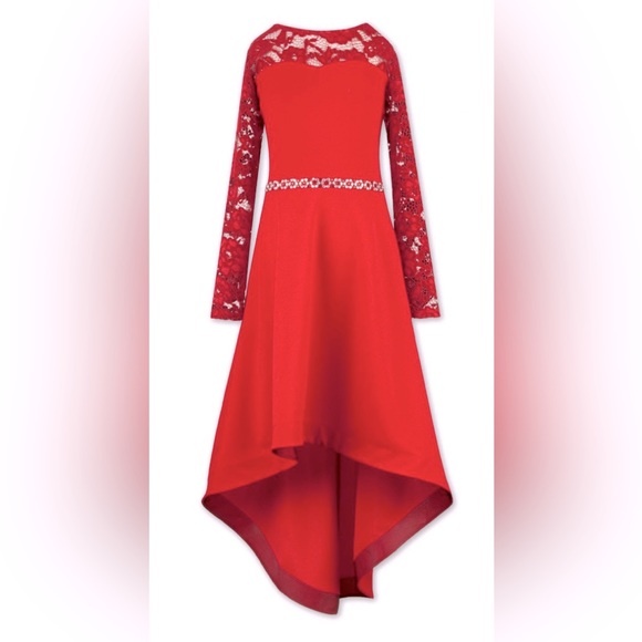 NWT Xtraordinary Girls Lace and Jewel Waist Party Dress, Size 8 - Picture 3 of 5